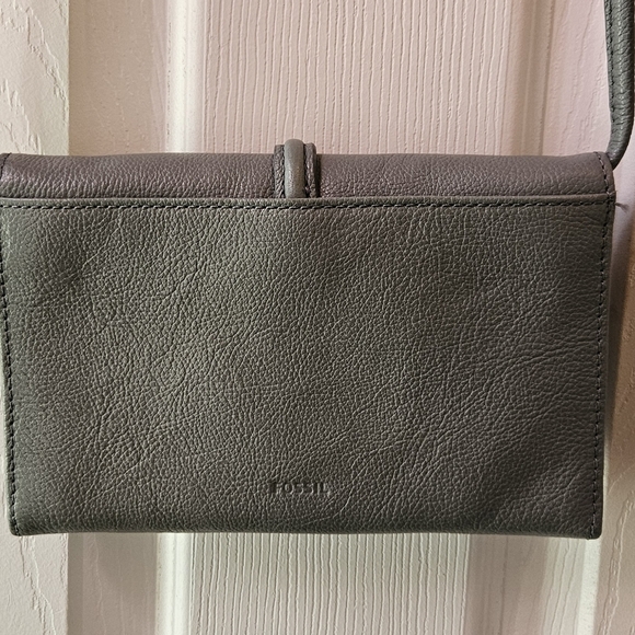 Fossil Gray Leather Crossbody/Wallet Bag - Picture 4 of 10